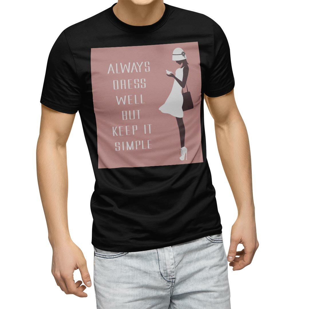 tシャツ メンズ 半袖 ブラック デザイン XS S M L XL 2XL Tシャツ ティーシャツ T shirt 黒 013833 ガーリー ファッション 英語