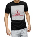 tシャツ メンズ 半袖 ブラック デザイン XS S M L XL 2XL Tシャツ ティーシャツ T shirt 黒 013859 クリスマス ツリー 英語