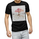 tシャツ メンズ 半袖 ブラック デザイン XS S M L XL 2XL Tシャツ ティーシャツ T shirt 黒 014397 桜 花 花見