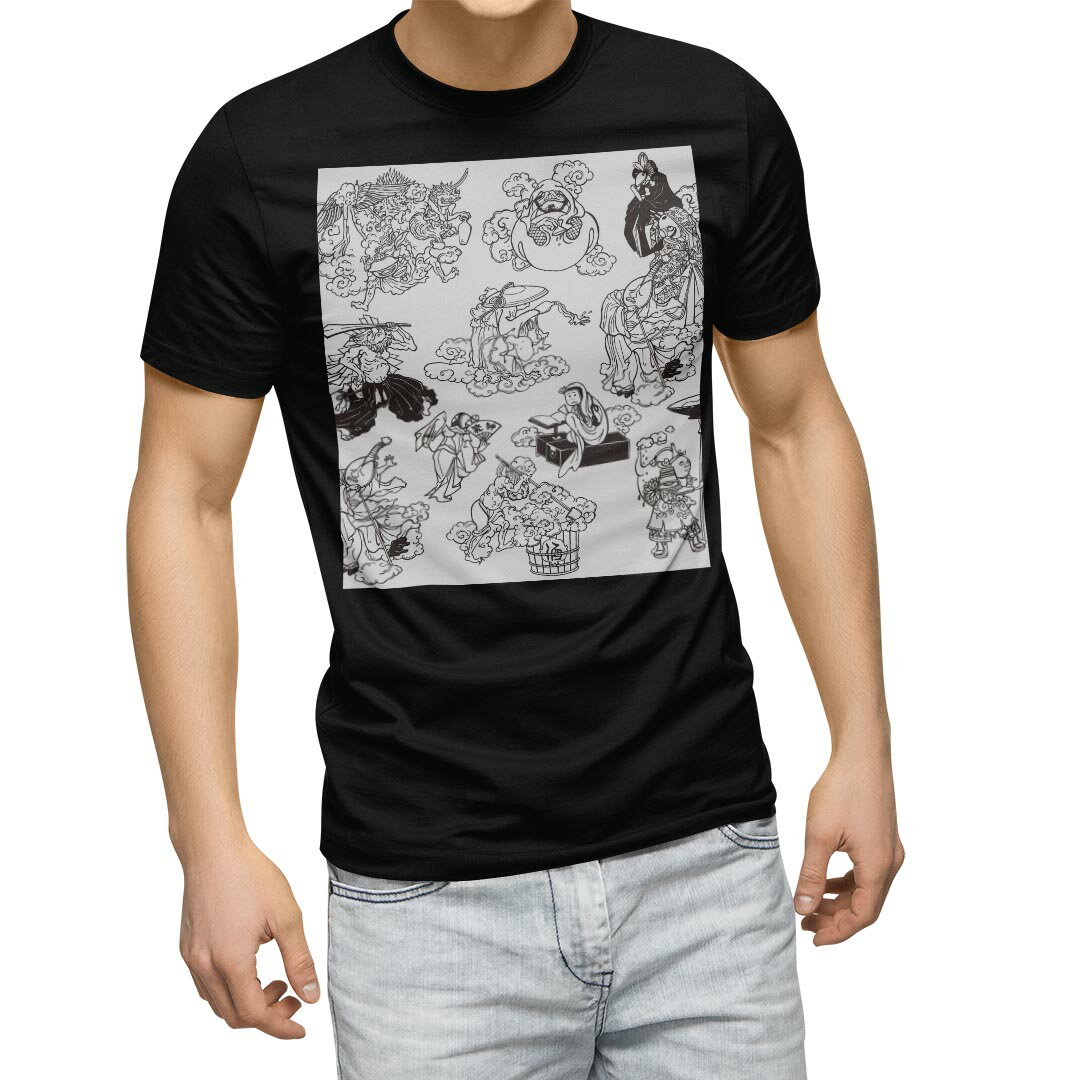 Rakuten - tシャツ メンズ 半袖 ブラック デザイン XS S M L XL 2XL Tシャツ ティーシャツ T shirt　黒 014643 人物　イラスト　キャラクター