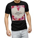 tシャツ メンズ 半袖 ブラック デザイン XS S M L XL 2XL Tシャツ ティーシャツ T shirt 黒 015308 母の日 バラ 花 母 カー...