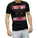 tシャツ メンズ 半袖 ブラック デザイン XS S M L XL 2XL Tシャツ ティーシャツ T shirt 黒 015314 母の日 バラ 花 母 カーネーション(4)