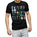 tシャツ メンズ 半袖 ブラック デザイン XS S M L XL 2XL Tシャツ ティーシャツ T shirt 黒 015326 イースター たまご とり ケーキ パステル