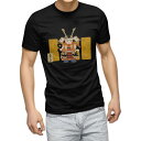 tシャツ メンズ 半袖 ブラック デザイン XS S M L XL 2XL Tシャツ ティーシャツ T shirt 黒 015339 こどもの日 鯉のぼり 兜 ...