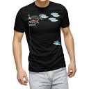 tシャツ メンズ 半袖 ブラック デザイン XS S M L XL 2XL Tシャツ ティーシャツ T shirt 黒 015340 こどもの日 鯉のぼり 兜 ...