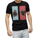 tシャツ メンズ 半袖 ブラック デザイン XS S M L XL 2XL Tシャツ ティーシャツ T shirt 黒 015710 クリスマス クリスマスツリー