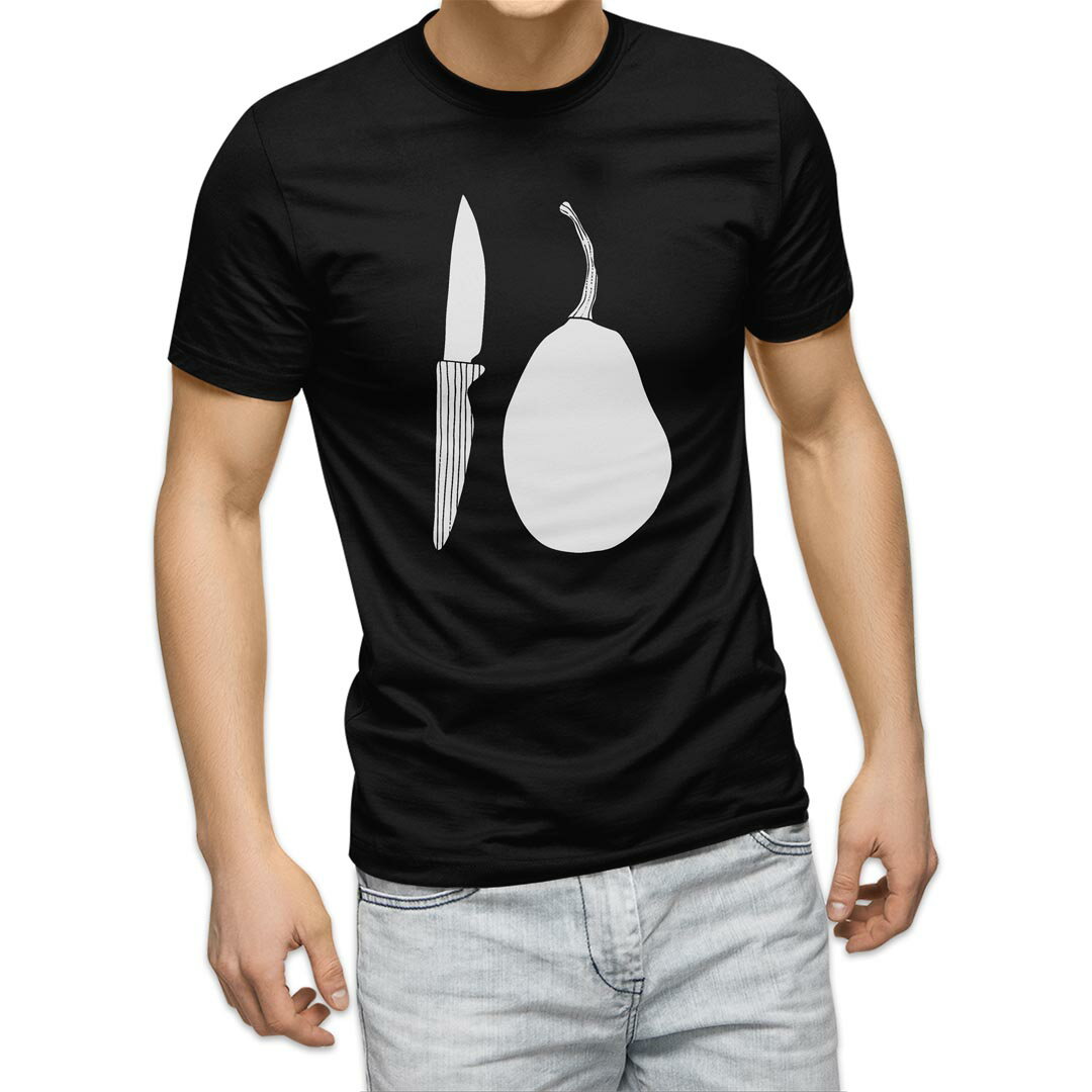 Shirts, T-Shirts - tシャツ メンズ 半袖 ブラック デザイン XS S M L XL 2XL Tシャツ ティーシャツ T shirt 黒 015745 なし　果実　食べ物