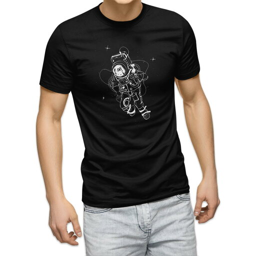 tシャツ メンズ 半袖 ブラック デザイン XS S M L XL 2XL Tシャツ ティーシャツ T shirt 黒 016138 宇宙飛行士 tシャツ メンズ 半袖 ブラック デザイン XS S M L XL 2XL Tシャツ ティーシャツ T shirt 黒 016138 宇宙飛行士