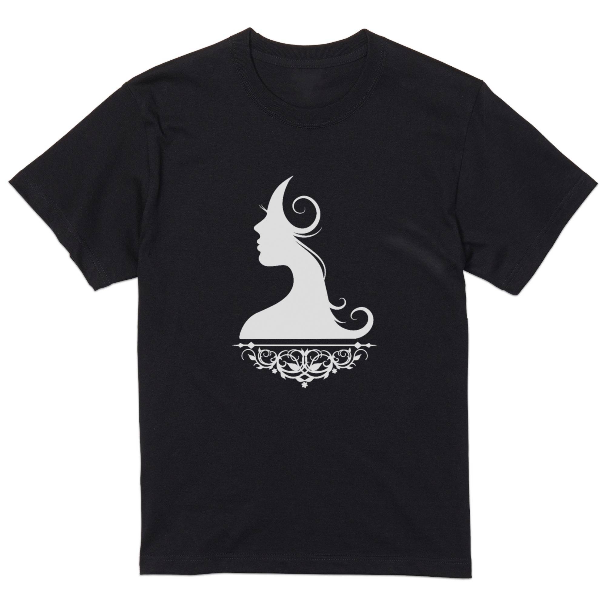 tシャツ メンズ 半袖 ブラック デザイン XS S M L XL 2XL Tシャツ ティーシャツ T shirt 黒 016243 女の人　イラスト