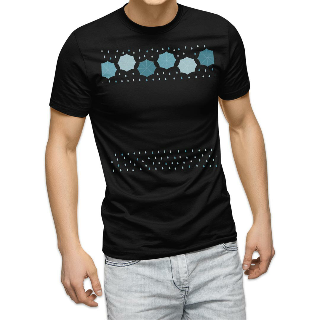 tシャツ メンズ 半袖 ブラック デザイン XS S M L XL 2XL Tシャツ ティーシャツ T shirt 黒 016341 あじさい　梅雨　花