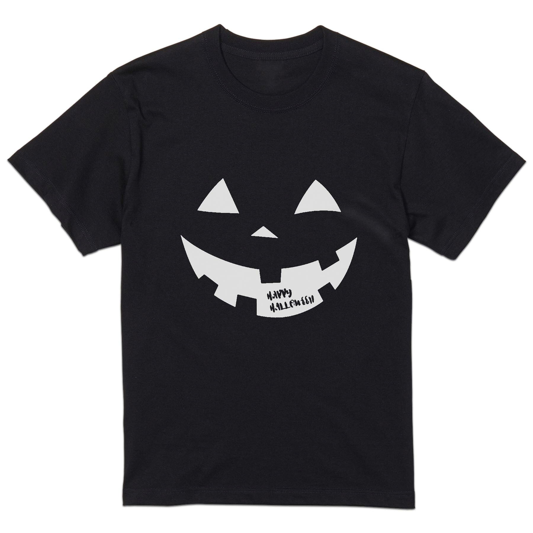 tシャツ メンズ 半袖 ブラック デザイン XS S M L XL 2XL Tシャツ ティーシャツ T shirt　黒 017458 ハロウィン　ユニーク 顔　かぼちゃ　パンプキン kabekore-11111647 kabeコレ パッケージ画像