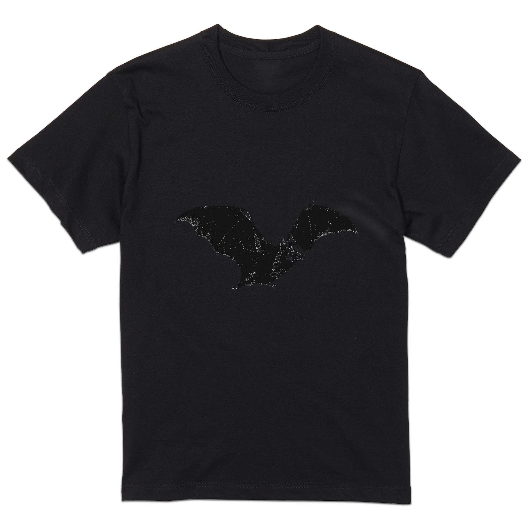 tシャツ メンズ 半袖 ブラック デザイン XS S M L XL 2XL Tシャツ ティーシャツ T shirt　黒 017484 ハロウィン　ホラー コウモリ　蝙蝠　リアル