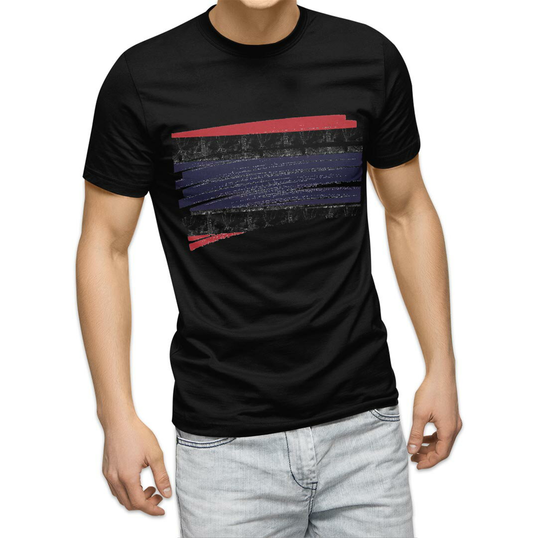 tシャツ メンズ 半袖 ブラック デザイン XS S M L XL 2XL Tシャツ ティーシャツ T shirt 黒 018580 thailand タイ