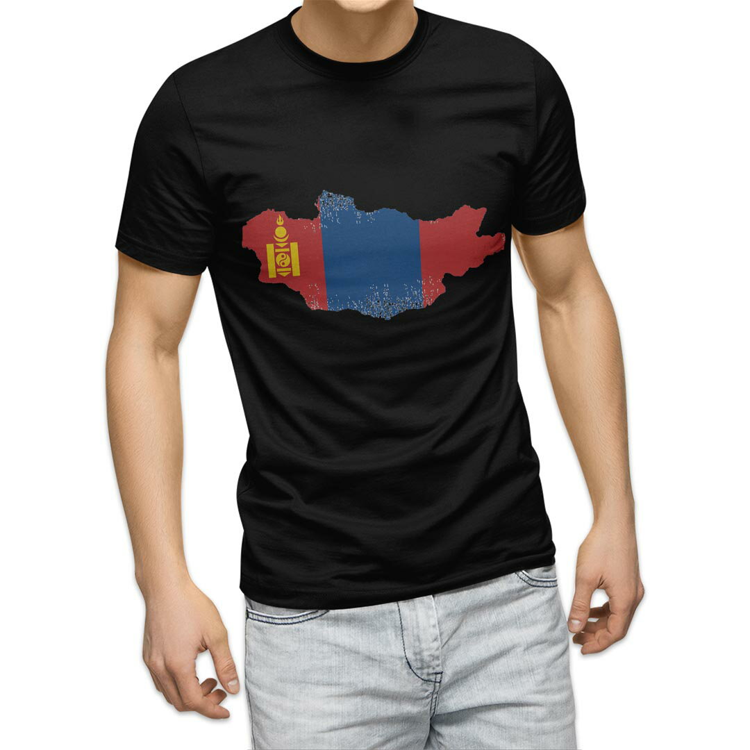 tシャツ メンズ 半袖 ブラック デザイン XS S M L XL 2XL Tシャツ ティーシャツ T shirt 黒 018890 mongolia モンゴル