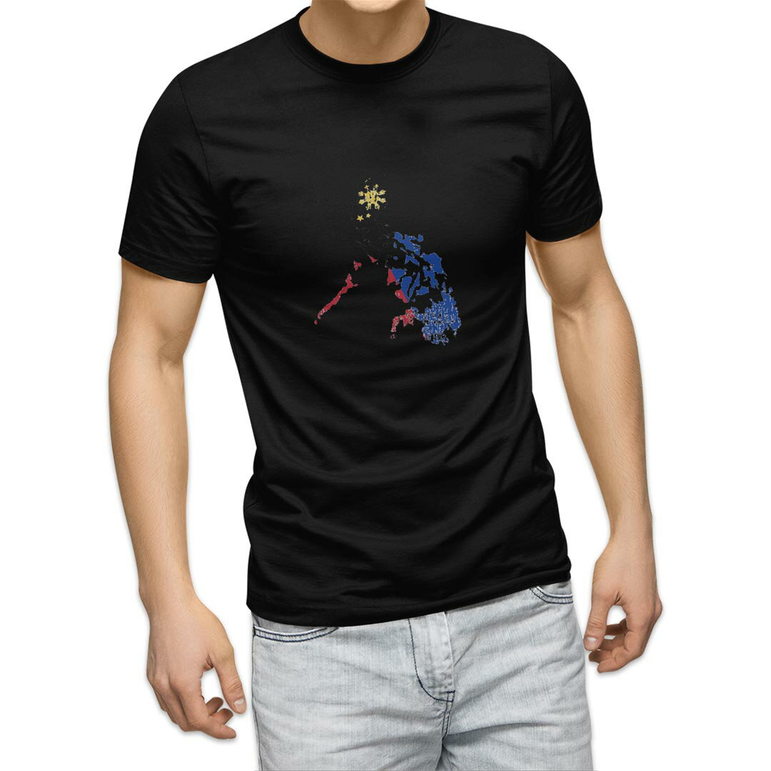 tシャツ メンズ 半袖 ブラック デザイン XS S M L XL 2XL Tシャツ ティーシャツ T shirt 黒 018922 philippines フィリピン