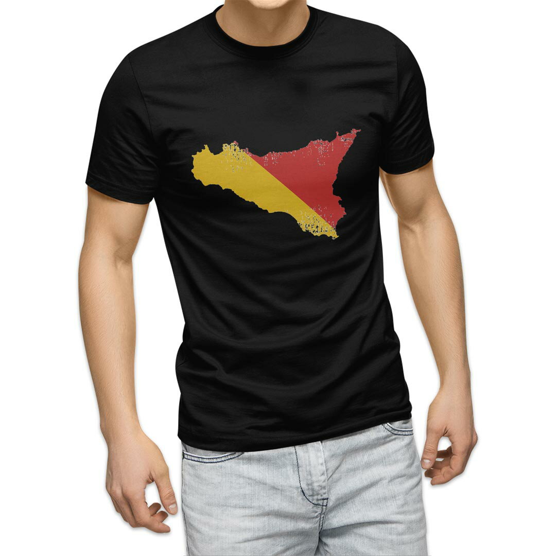 T-Shirts - tシャツ メンズ 半袖 ブラック デザイン XS S M L XL 2XL Tシャツ ティーシャツ T shirt 黒 018943 sicily シチリア島