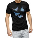 tシャツ メンズ 半袖 ブラック デザイン XS S M L XL 2XL Tシャツ ティーシャツ T shirt 黒 018993 エイ マンタ