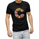 tシャツ メンズ 半袖 ブラック デザイン XS S M L XL 2XL Tシャツ ティーシャツ T shirt 黒 019308 文字 c アルファベット