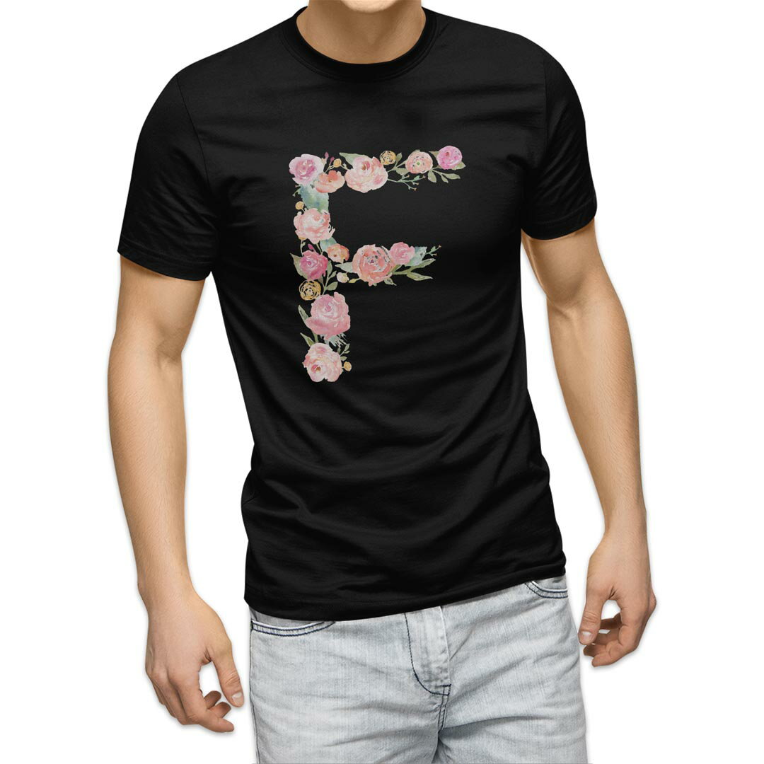tシャツ メンズ 半袖 ブラック デザイン XS S M L XL 2XL Tシャツ ティーシャツ T shirt 黒 019481 文字 f アルファベット