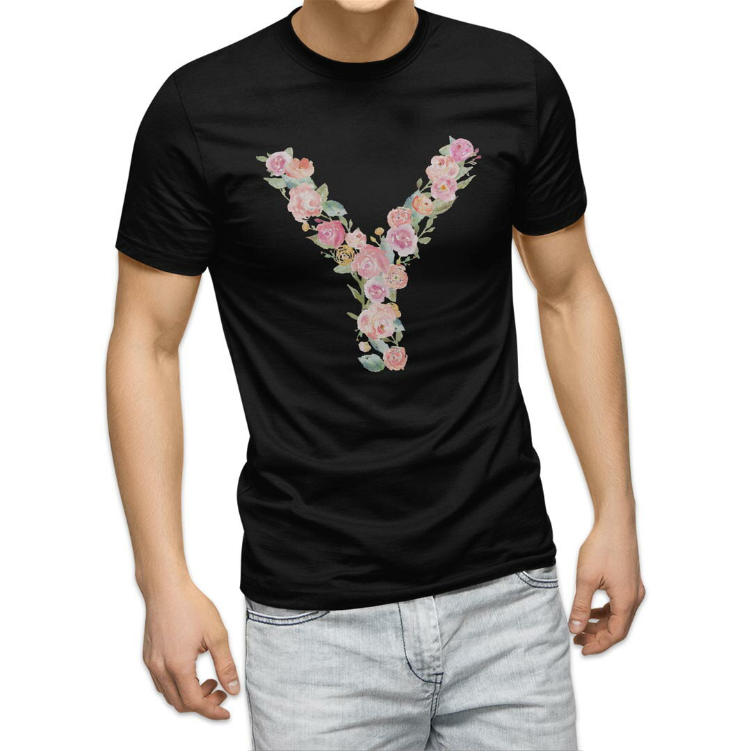 tシャツ メンズ 半袖 ブラック デザイン XS S M L XL 2XL Tシャツ ティーシャツ T shirt 黒 019519 文字 y アルファベット