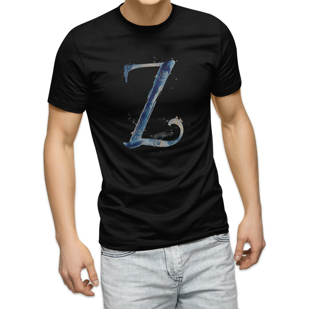 tシャツ メンズ 半袖 ブラック デザイン XS S M L XL 2XL Tシャツ ティーシャツ T shirt 黒 019641 文字 z アルファベット
