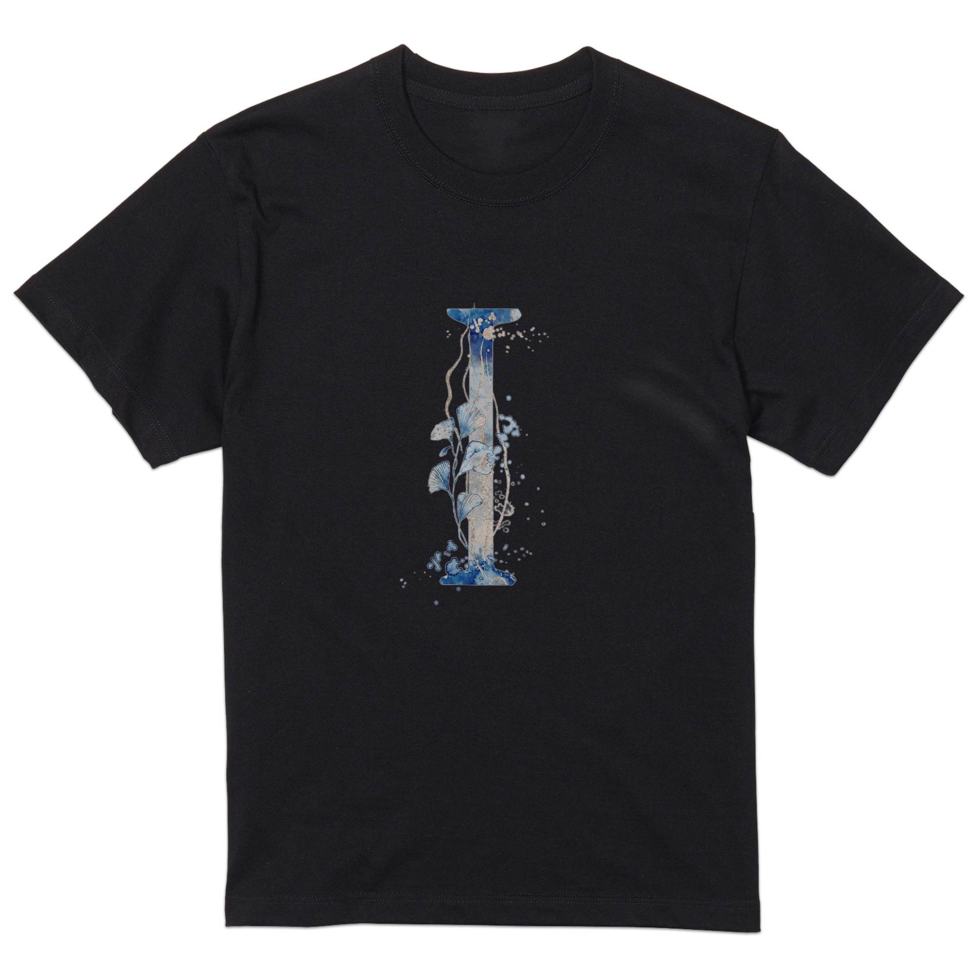 tシャツ メンズ 半袖 ブラック デザイン XS S M L XL 2XL Tシャツ ティーシャツ T shirt 黒 019661 文字 i アルファベット