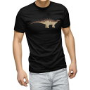tシャツ メンズ 半袖 ブラック デザイン XS S M L XL 2XL Tシャツ ティーシャツ T shirt 黒 019781 恐竜 Dacentrurus ダケントルルス(4)
