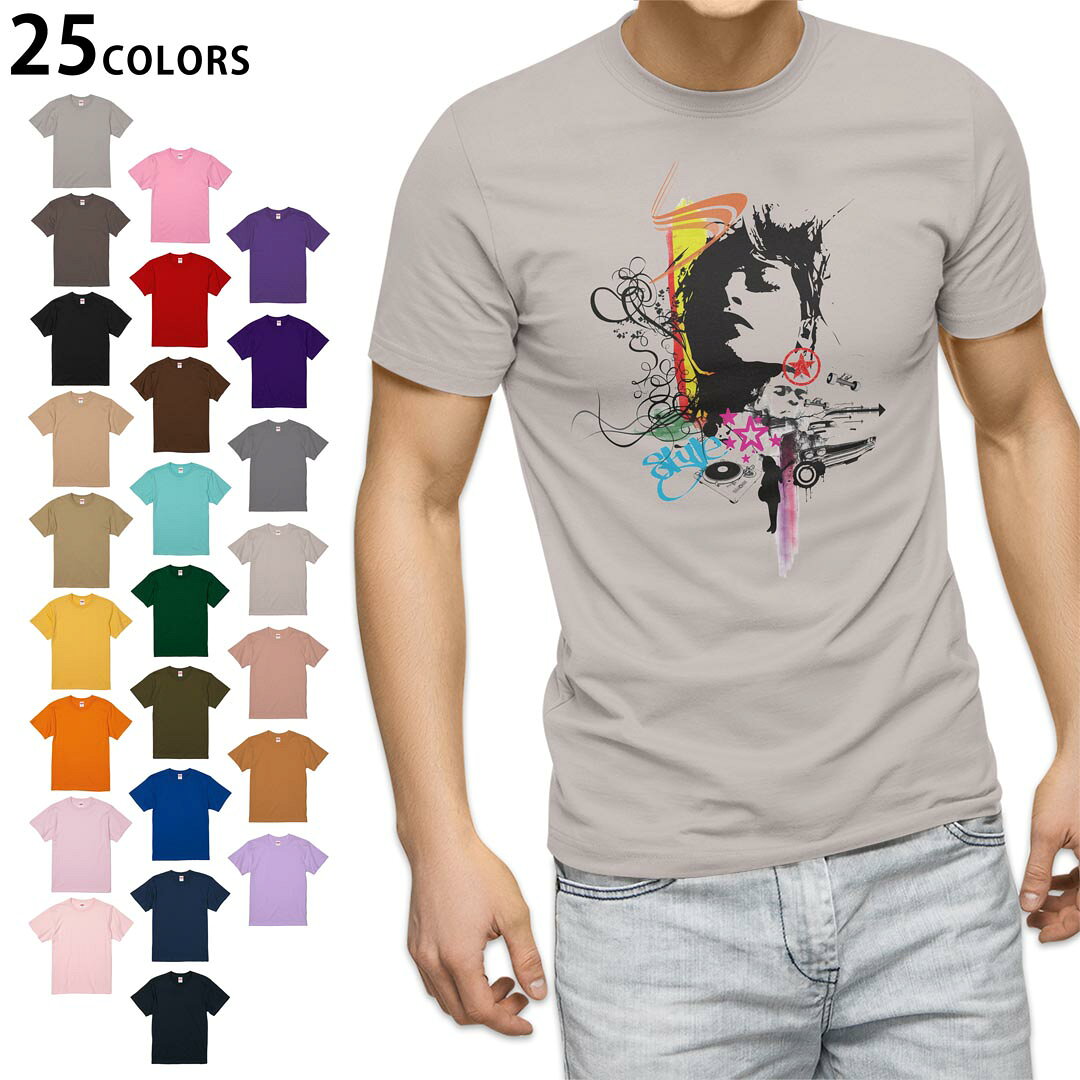 選べる25カラー tシャツ メンズ 半袖 ホワイト グレー デザイン S M L XL 2XL 3XL Tシャツ ティーシャツ T shirt 000116 HIPHOP　イラスト