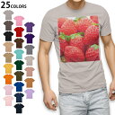 選べる25カラー tシャツ メンズ 半袖 ホワイト グレー デザイン S M L XL 2XL 3XL Tシャツ ティーシャツ T shirt 000149 苺 いちご 赤 果物