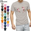 選べる25カラー tシャツ メンズ 半袖 ホワイト グレー デザイン S M L XL 2XL 3XL Tシャツ ティーシャツ T shirt 031697 花 ハート フラワー(4)