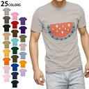 選べる25カラー tシャツ メンズ 半袖 ホワイト グレー デザイン S M L XL 2XL 3XL Tシャツ ティーシャツ T shirt 032211 スイカ