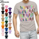 選べる25カラー tシャツ メンズ 半袖 ホワイト グレー デザイン S M L XL 2XL 3XL Tシャツ ティーシャツ T shirt 007320 口紅 カラフル 模様 イラスト
