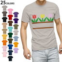 選べる25カラー tシャツ メンズ 半袖 ホワイト グレー デザイン S M L XL 2XL 3XL Tシャツ ティーシャツ T shirt 009292 チューリップ