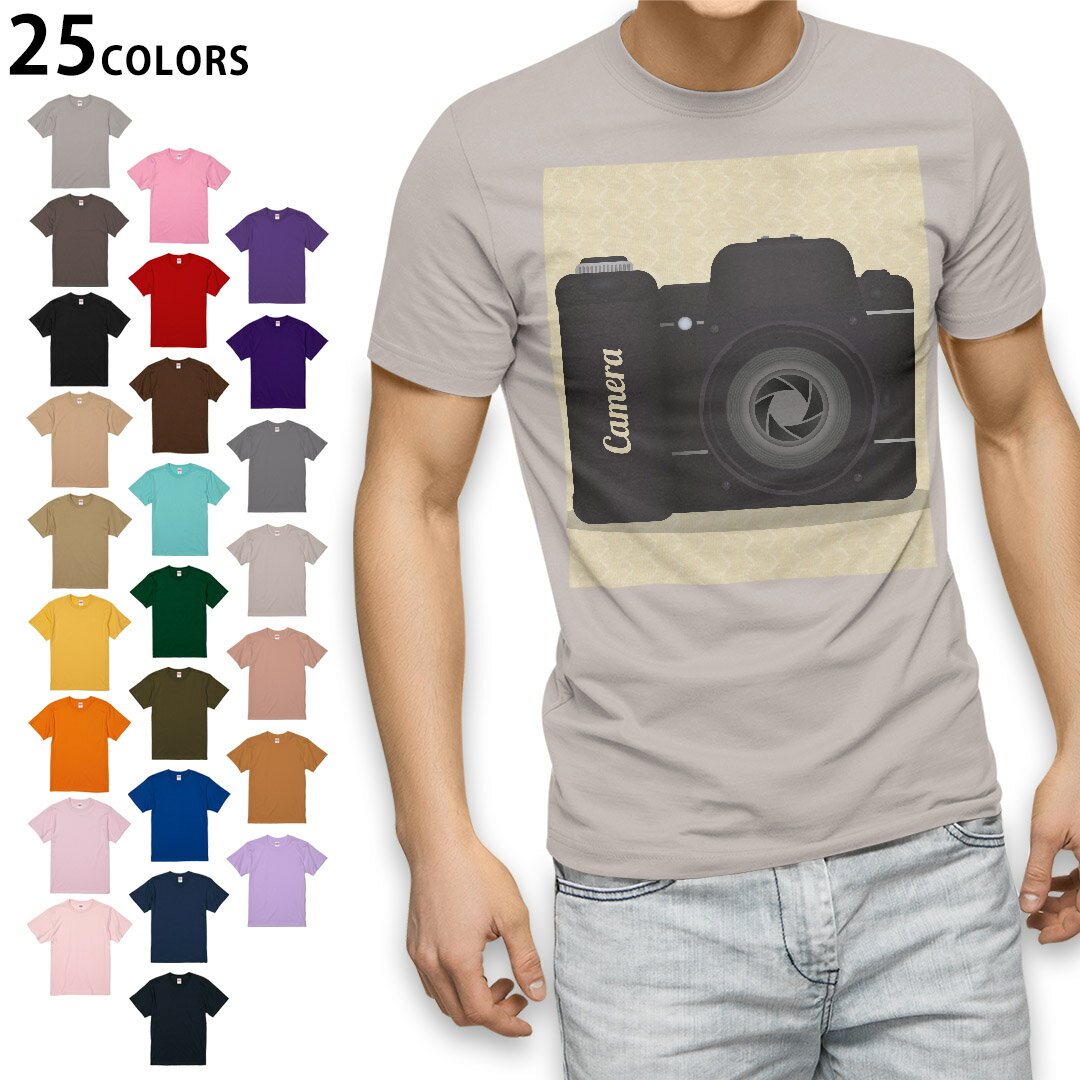 選べる25カラー tシャツ メンズ 半袖 ホワイト グレー デザイン S M L XL 2XL　3XL Tシャツ ティーシャツ T shirt010304 カメラ　英語　黒