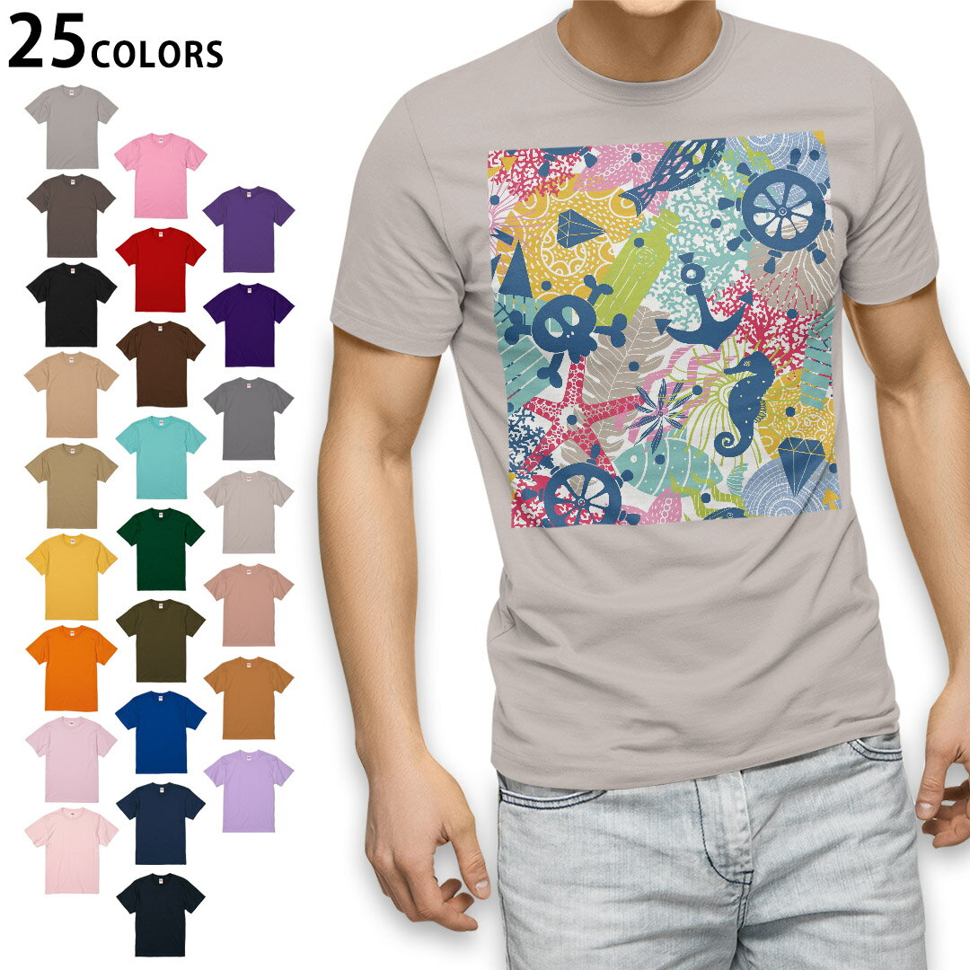 Scull - 選べる25カラー tシャツ メンズ 半袖 ホワイト グレー デザイン S M L XL 2XL 3XL Tシャツ ティーシャツ T shirt 012011 スカル　いかり　マリン