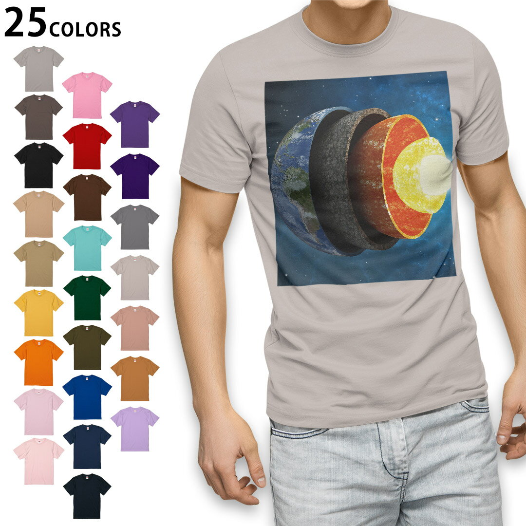 選べる25カラー tシャツ メンズ 半袖 ホワイト グレー デザイン S M L XL 2XL 3XL Tシャツ ティーシャツ T shirt015910 太陽系 宇宙 惑星