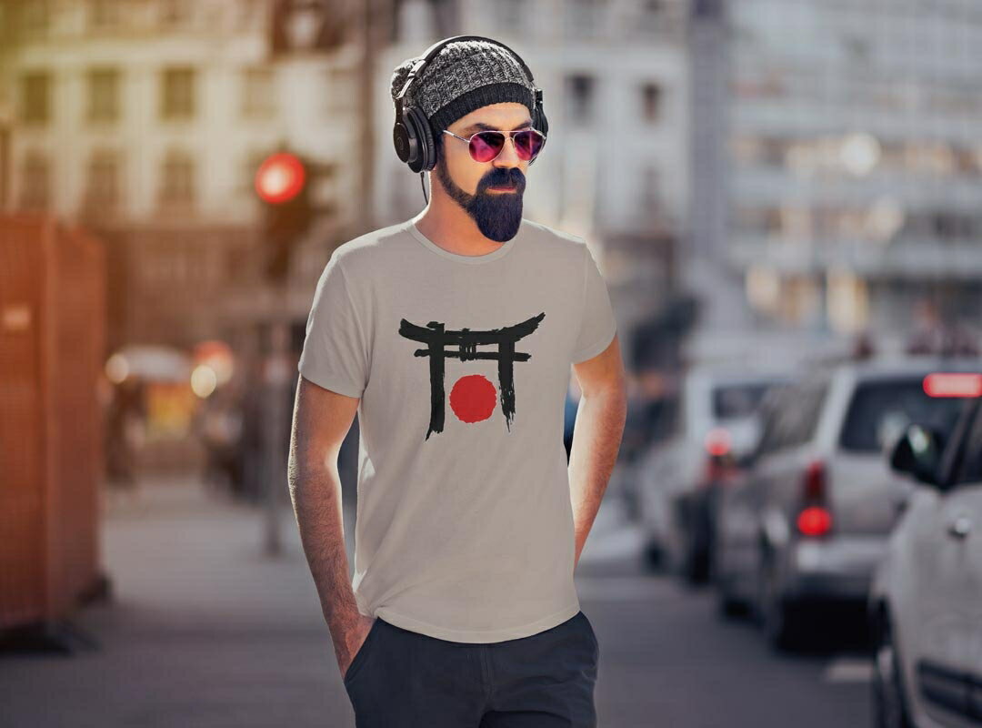 選べる25カラー tシャツ メンズ 半袖 ホワイト グレー デザイン S M L XL 2XL 3XL Tシャツ ティーシャツ T shirt 000960 日本　鳥居