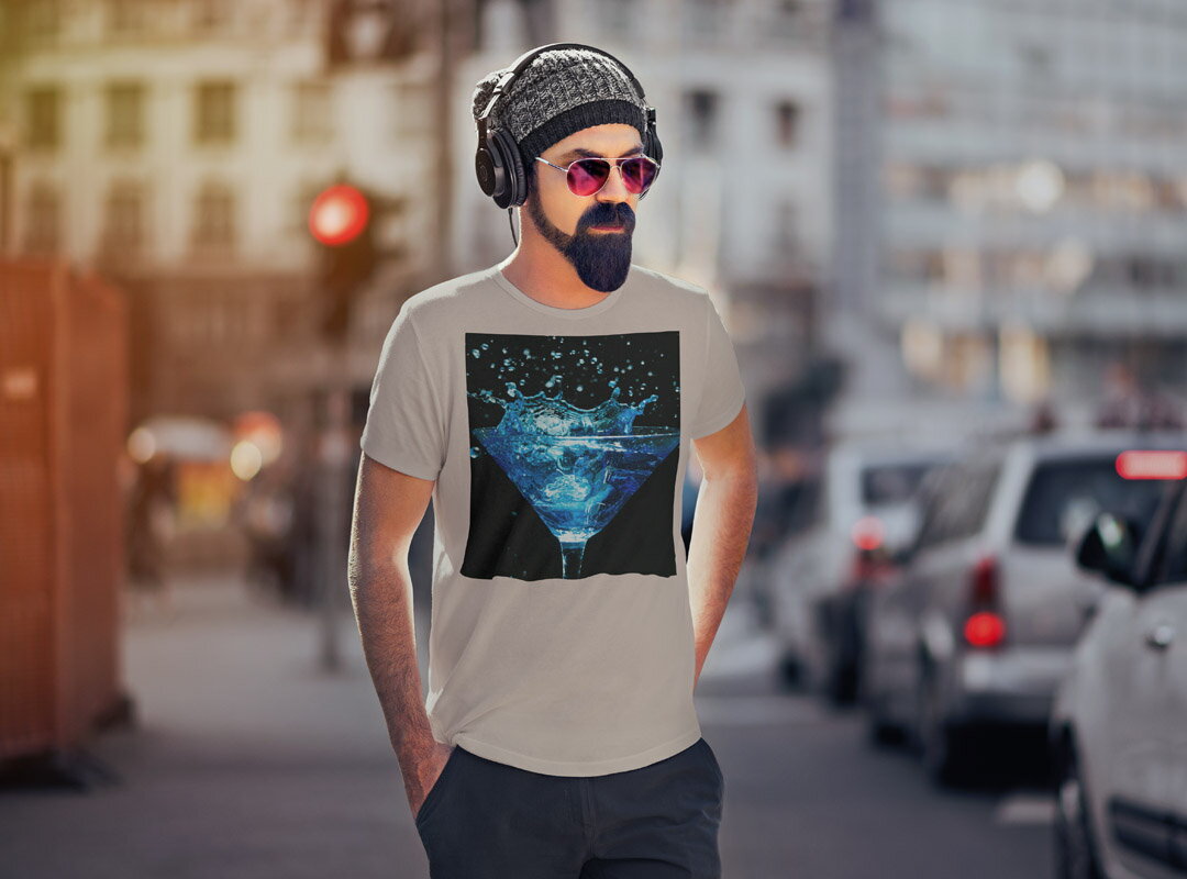 選べる25カラー tシャツ メンズ 半袖 ホワイト グレー デザイン S M L XL 2XL　3XL Tシャツ ティーシャツ T shirt001534 ユニーク カクテル　青