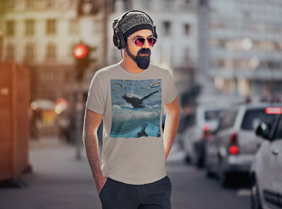 選べる25カラー tシャツ メンズ 半袖 ホワイト グレー デザイン S M L XL 2XL　3XL Tシャツ ティーシャツ T shirt004897 アニマル 海　鯨　写真