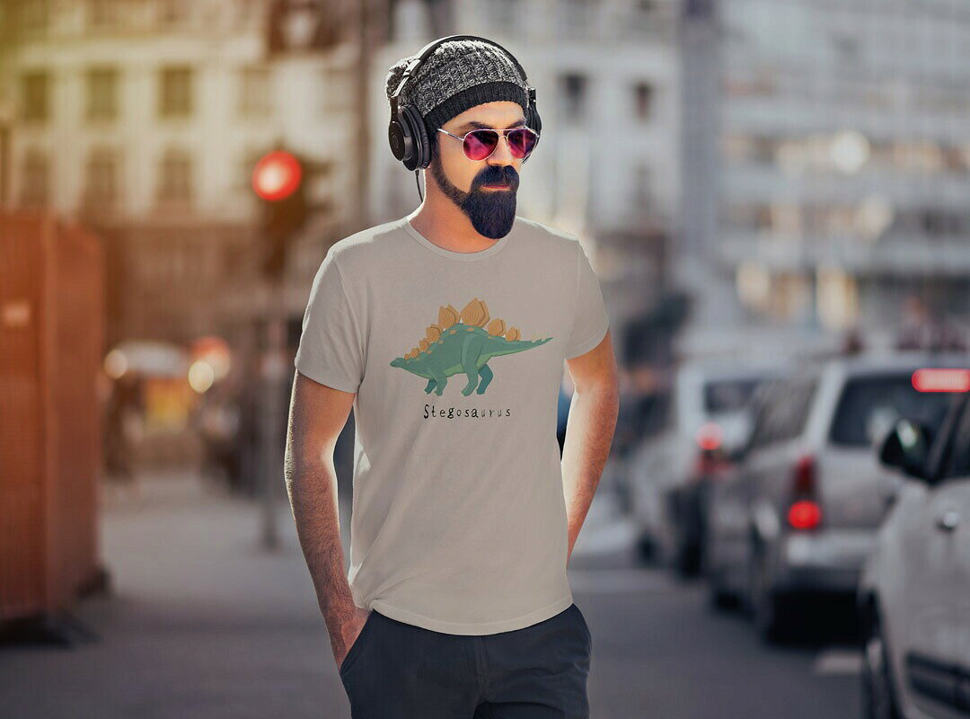 選べる25カラー tシャツ メンズ 半袖 ホワイト グレー デザイン S M L XL 2XL 3XL Tシャツ ティーシャツ T shirt 017686 恐竜　Stegosaurus　ステゴサウルス kabekore-10699812 kabeコレ サンプル画像2
