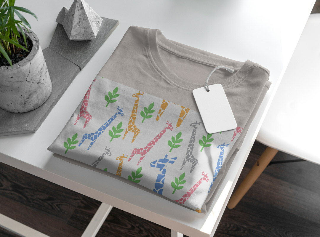 選べる25カラー tシャツ メンズ 半袖 ホワイト グレー デザイン S M L XL 2XL 3XL Tシャツ ティーシャツ T shirt 011979 キリン　カラフル　白