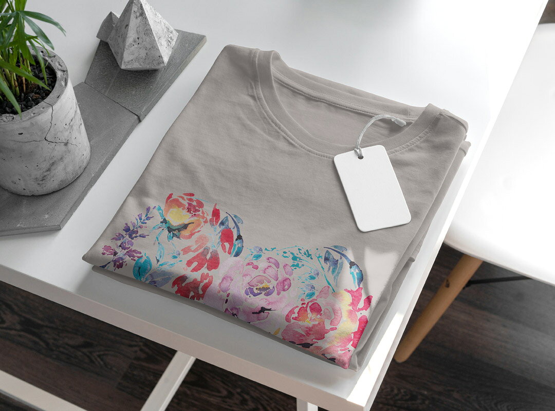 T-Shirt de 25 colores para hombres Camisetas blancas gris diseño S M L XL 2XL 3XL T-Shirt T-Shirt T-Shirt013471 Flores Flores Corazón — vista 3