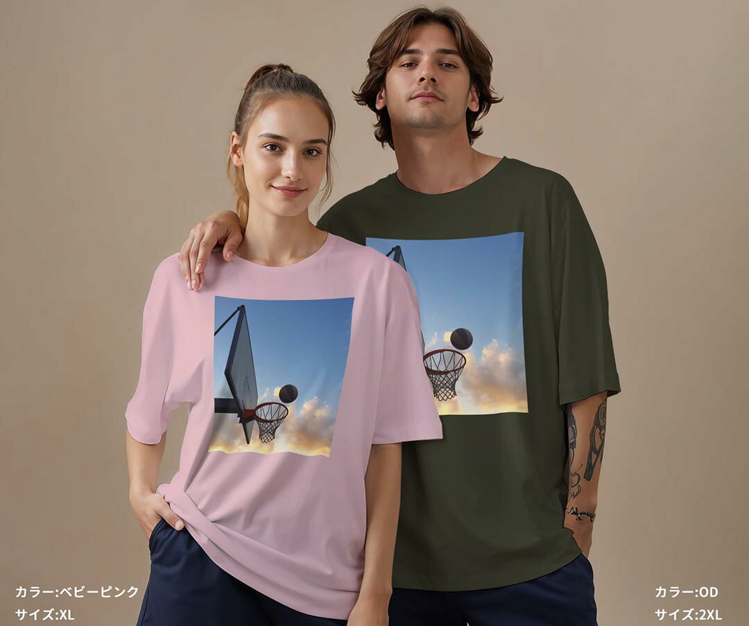 大人用ドライTシャツ ユニセックス 男性 女性 吸水 速乾 DRY 選べる18カラー! 半袖 デザインドライTシャツ スポーツ ゆったり ティーシャツ T shirt 014985 風景　写真　バスケットボール　運動 kabekore-11400495 kabeコレ サンプル画像3