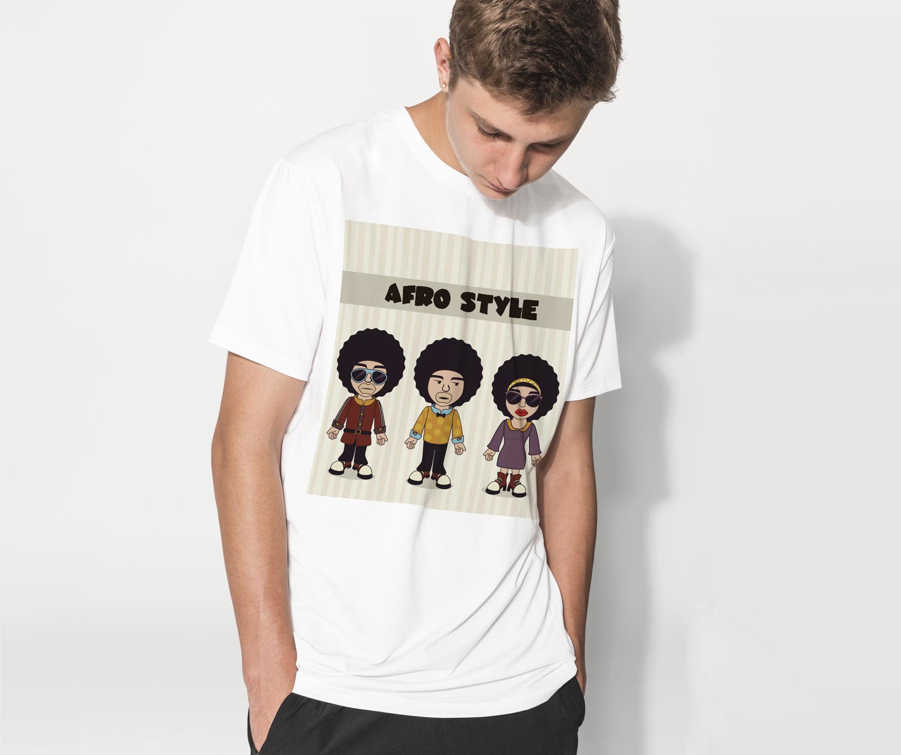 ドライTシャツ メンズ 吸水 速乾 DRY 選べる18カラー! 半袖 デザインドライTシャツ スポーツ ゆったり ティーシャツ T shirt 005788 アフロ　キャラクター