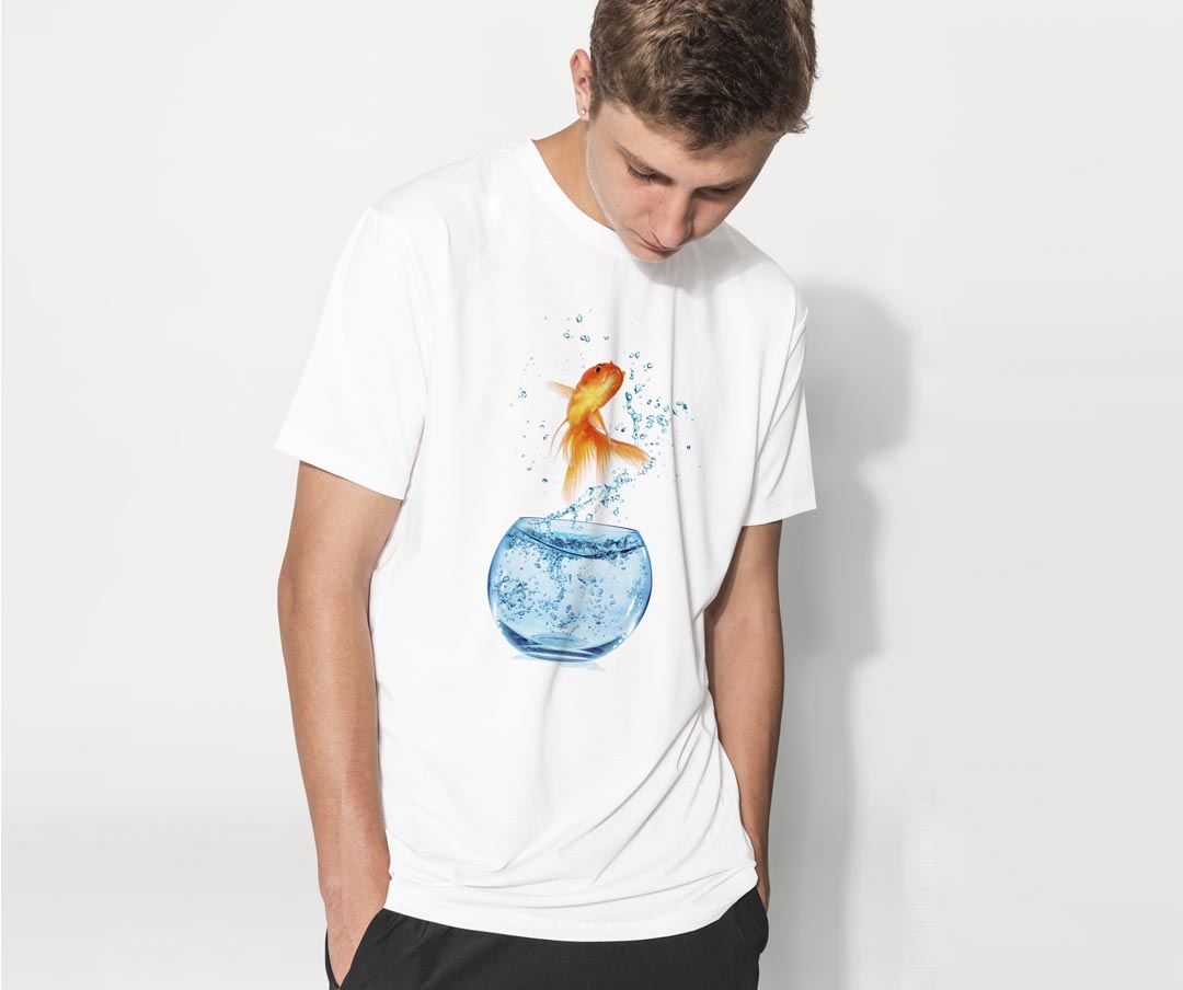 ドライTシャツ メンズ 吸水 速乾 DRY 選べる18カラー! 半袖 デザインドライTシャツ スポーツ ゆったり ティーシャツ T shirt 006575 きんぎょ　写真　金魚 kabekore-11380359 kabeコレ サンプル画像2