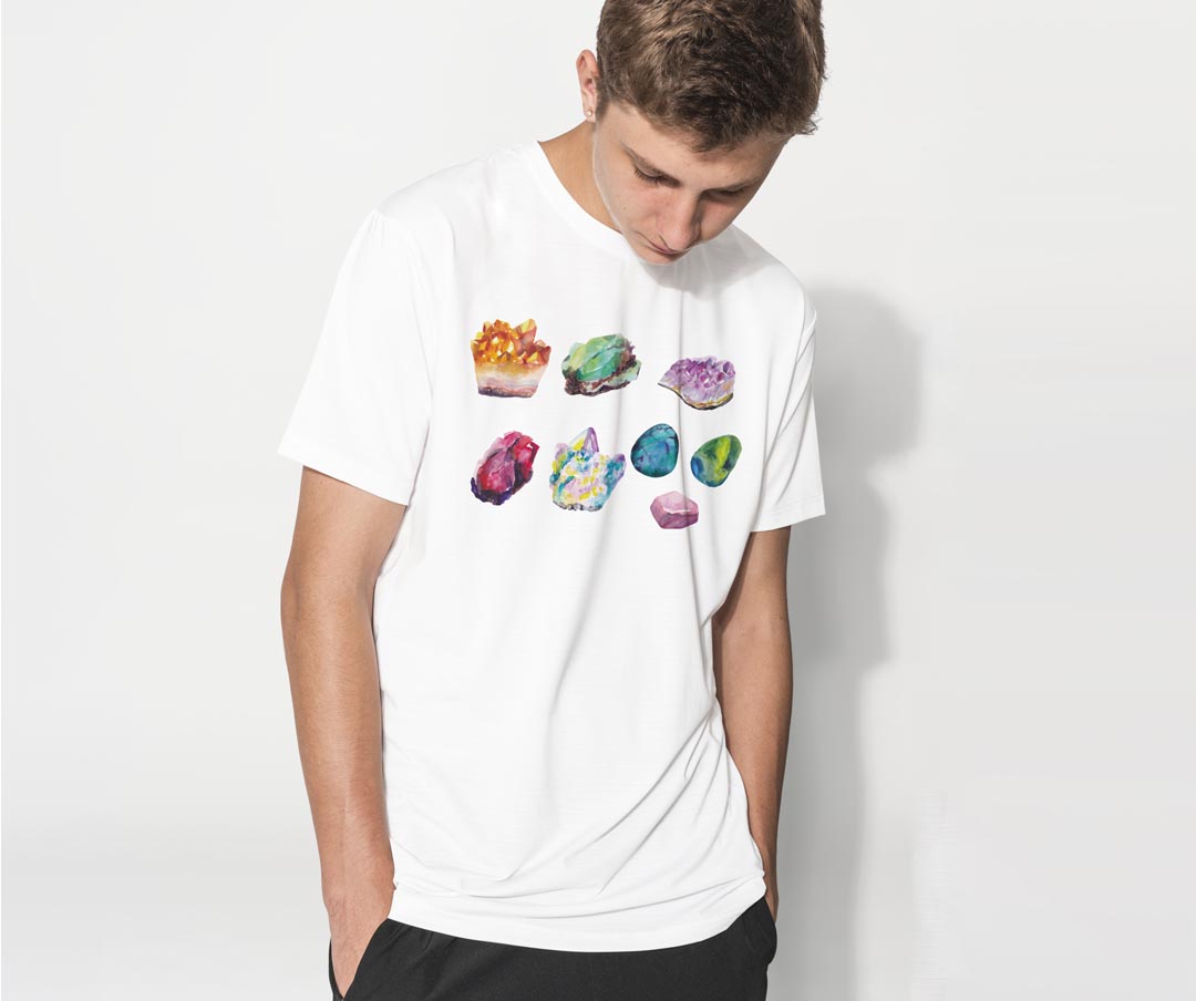 ドライTシャツ メンズ 吸水 速乾 DRY 選べる18カラー! 半袖 デザインドライTシャツ スポーツ ゆったり ティーシャツ T shirt 019729 鉱物 minerals 石