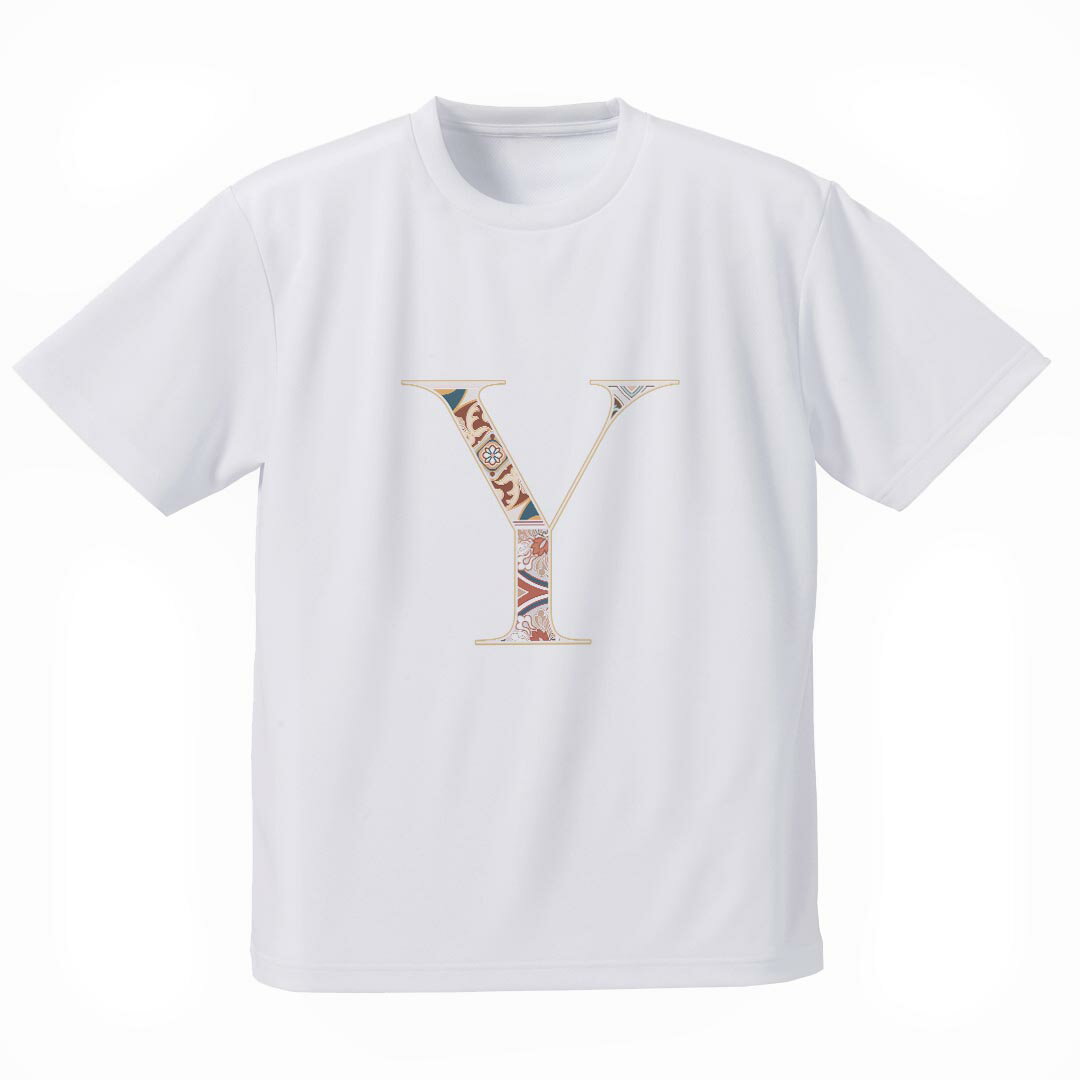 メンズ ドライTシャツ ホワイト 半袖 4.1オンス ジム トレーニング スポーツ 運動会 ドライアスレチック UVカット 紫外線遮蔽 吸水速乾 デザイン Tshirt S M L XL 2XL 3XL 4XL 5XL 6XL 019268 文字 y アルファベット