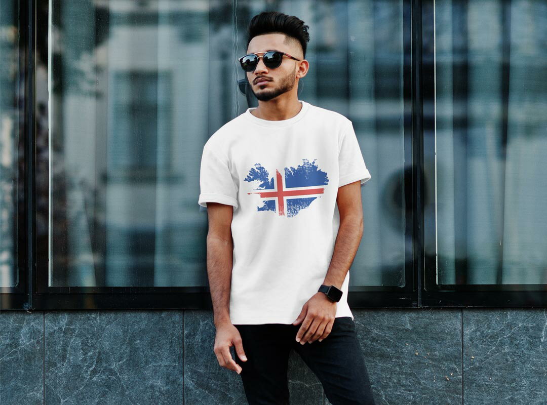 メンズ ドライTシャツ ホワイト 半袖 4.1オンス ジム トレーニング スポーツ 運動会 ドライアスレチック UVカット 紫外線遮蔽 吸水速乾 デザイン Tshirt S M L XL 2XL 3XL 4XL 5XL 6XL 018849 iceland アイスランド