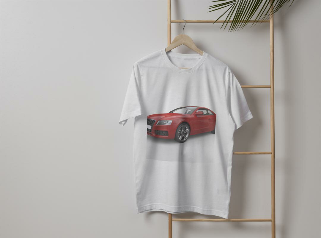 メンズ ドライTシャツ ホワイト 半袖 4.1オンス ジム トレーニング スポーツ 運動会 ドライアスレチック UVカット 紫外線遮蔽 吸水速乾 デザイン Tshirt S M L XL 2XL 3XL 4XL 5XL 6XL 002832 車　写真