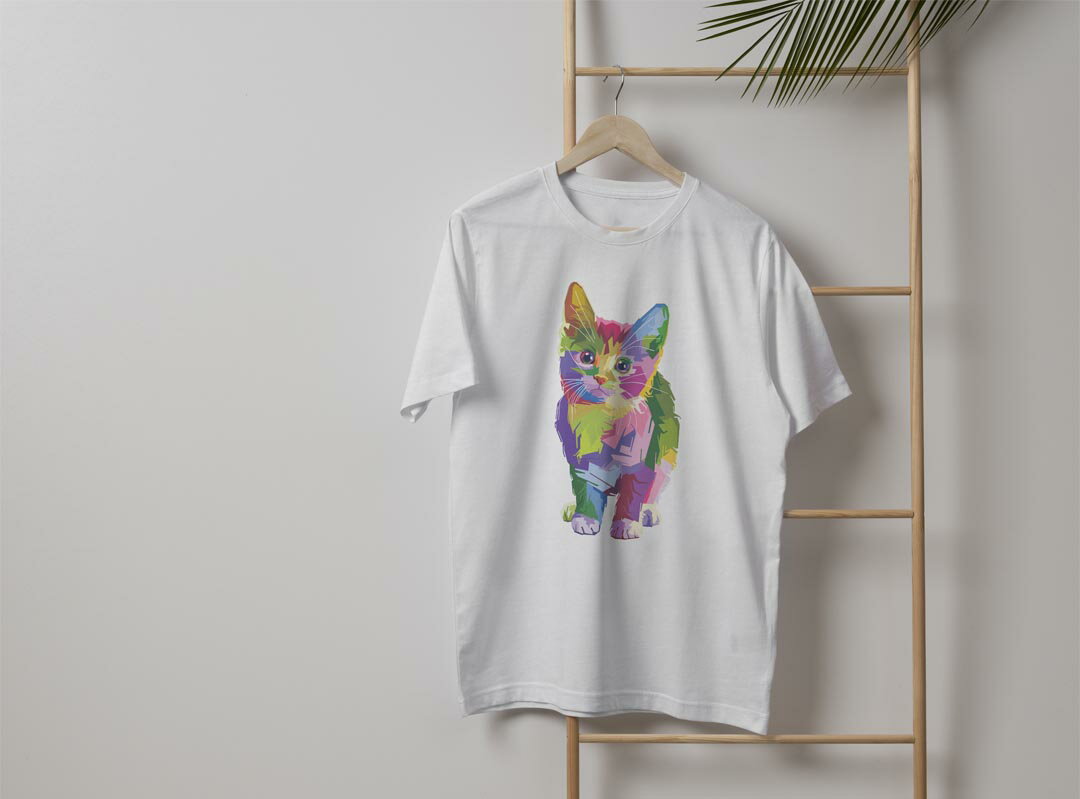 メンズ ドライTシャツ ホワイト 半袖 4.1オンス ジム トレーニング スポーツ 運動会 ドライアスレチック UVカット 紫外線遮蔽 吸水速乾 デザイン Tshirt S M L XL 2XL 3XL 4XL 5XL 6XL 022702 猫 かわいい